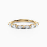 Single Prong Marquise Diamond Wedding Band