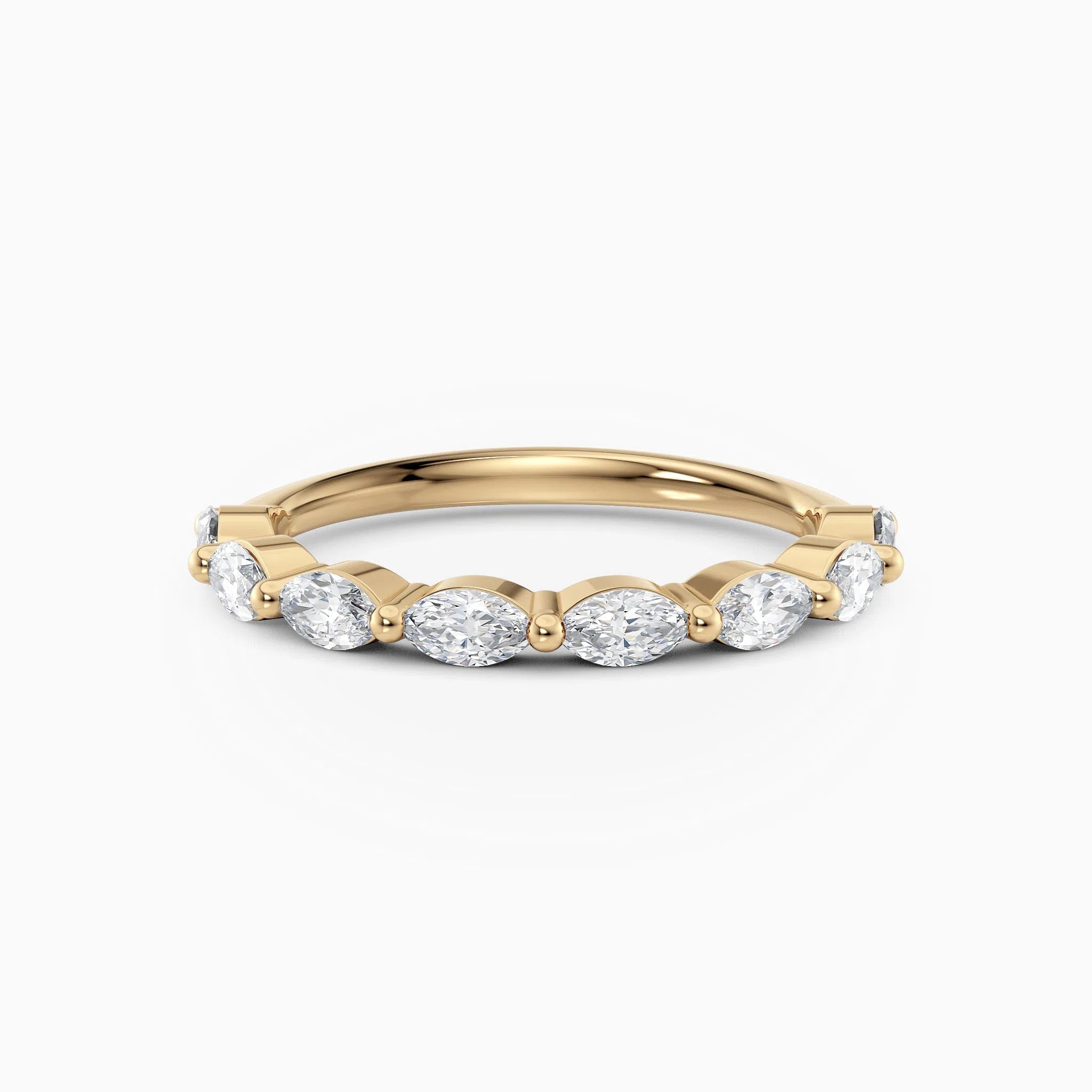 Single Prong Marquise Diamond Wedding Band