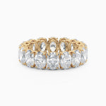 Four Prong Oval Diamond Eternity Wedding Band