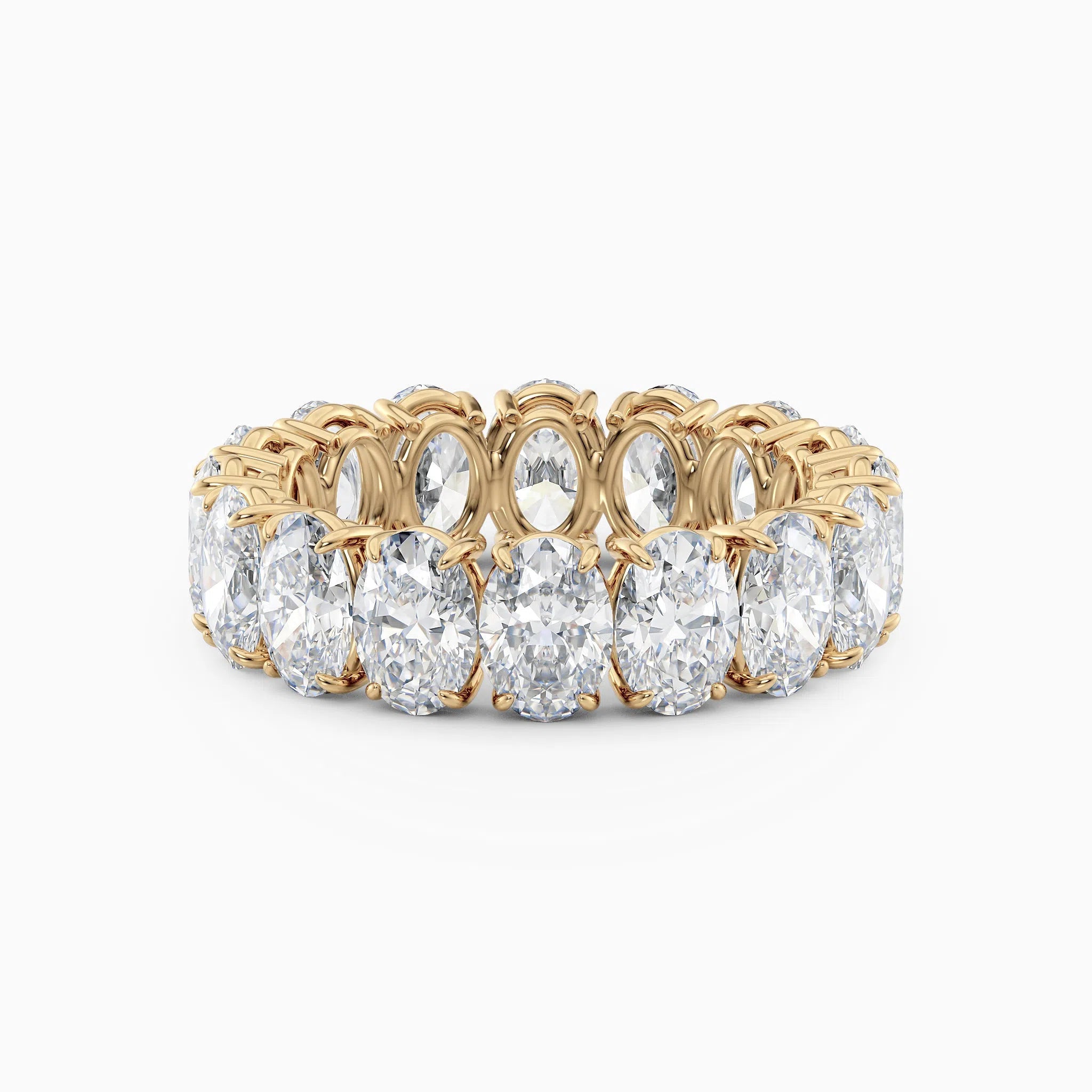 Four Prong Oval Diamond Eternity Wedding Band