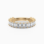 Emerald Cut Three Quarters Diamond Wedding Band