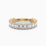 Emerald Cut Three Quarters Diamond Wedding Band