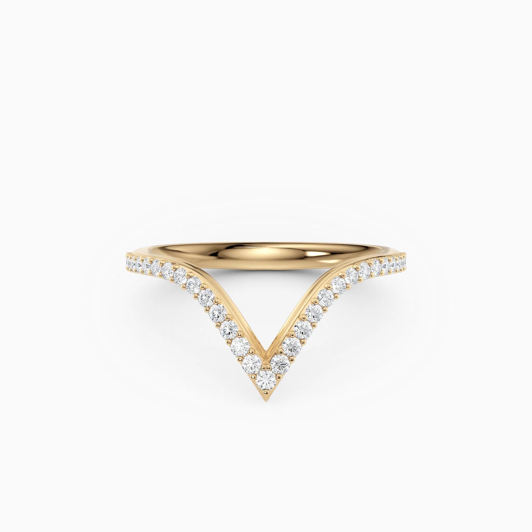 V-Shaped Diamond Wedding Band