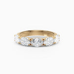 Oval Diamond Four Stone Wedding Band
