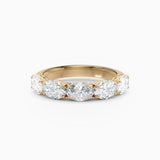 Oval Diamond Four Stone Wedding Band