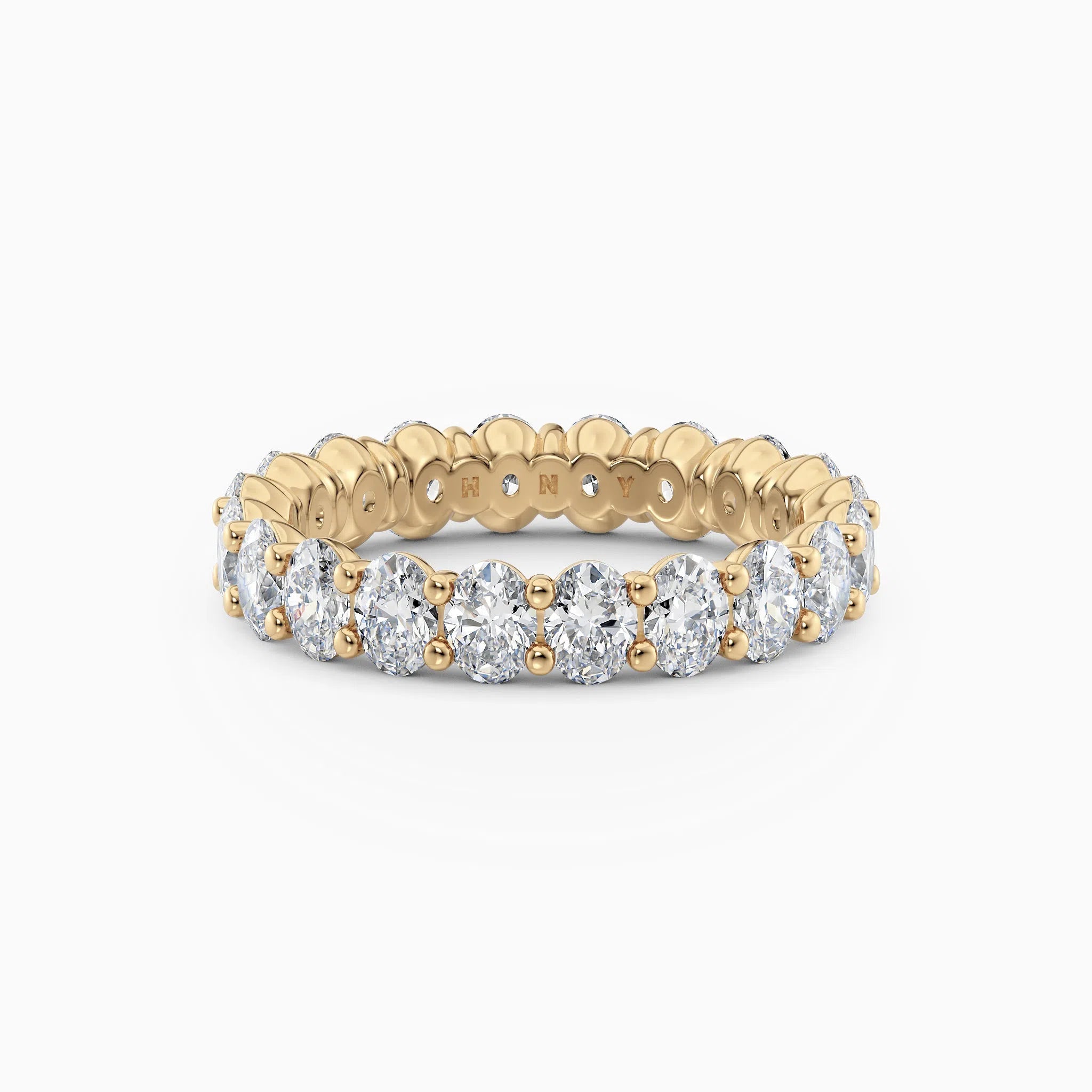 Vertical Oval Diamond Eternity Wedding Band