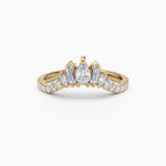 Pear, Baguette, Marquise, & Round Diamond Contoured Wedding Band