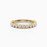 Bezel Set Three-Quarters Round Diamond Wedding Band