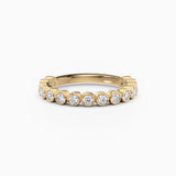 Bezel Set Three-Quarters Round Diamond Wedding Band