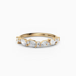 Offset Oval & Round Diamond Wedding Band