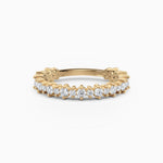 Three-Quarters, Two-Prong Round Diamond Wedding Band