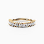 Diagonal Baguette & Oval Diamond Wedding Band
