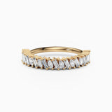 Diagonal Baguette & Oval Diamond Wedding Band