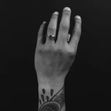 Men's Gold Honeycomb Wedding Band on Hand