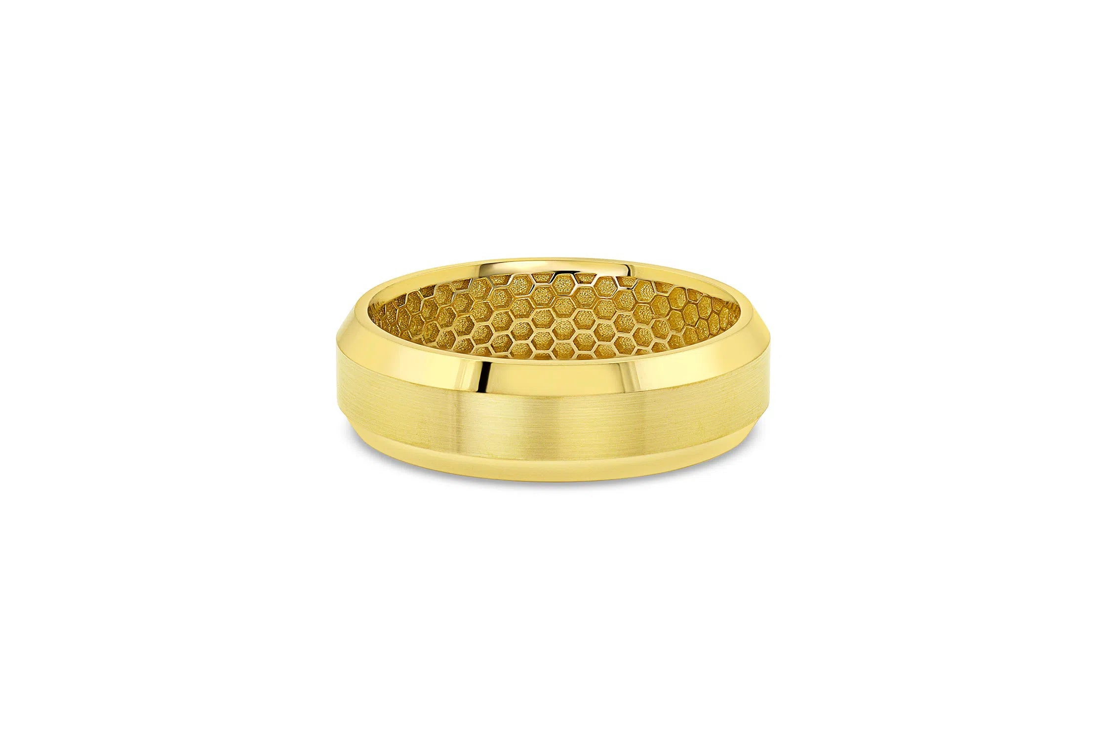 Men's Beveled Edge Gold Wedding Ring