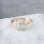 2.21ct Salt & Pepper Emerald cut engagement ring-Honey Jewelry Co-Honey Jewelry Co