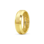 Beveled Edge Yellow Gold Wedding Band for Men