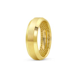Beveled Edge Yellow Gold Wedding Band for Men