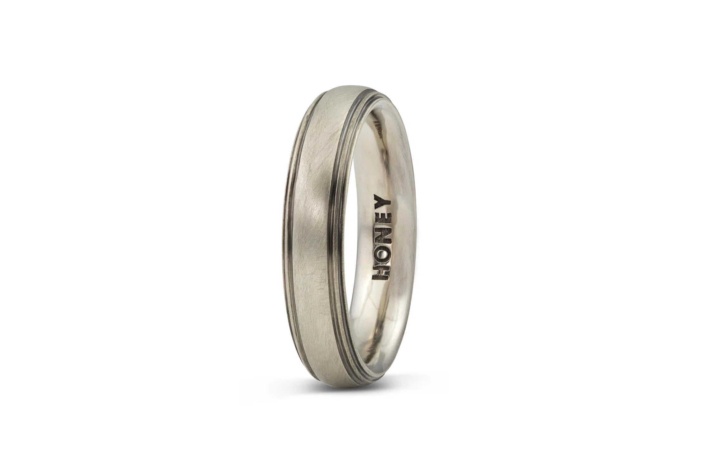 Men's Stripe Wedding Band - 5mm Gold