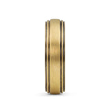 Men's Gold Striped Wedding Band - 6.5mm