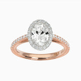 Oval Halo Cathedral Pave Engagement Ring