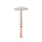 Oval Cathedral Set Halo Pave Engagement Ring