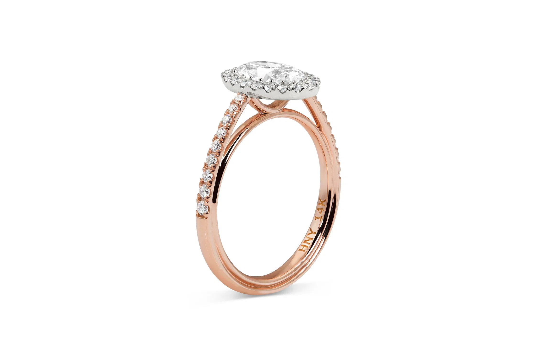 Oval Pave Engagement Ring with Halo