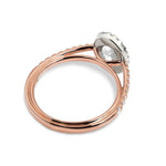 Cathedral Oval Halo Engagement Ring with Pave Diamonds