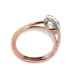 Cathedral Oval Halo Engagement Ring with Pave Diamonds