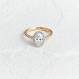 Halo Round Cut Cathedral Engagement Ring