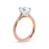 Tapered Solitaire Engagement Ring | Pave Diamonds | Rose Gold