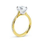 Tapered Pave Engagement Ring in Yellow Gold