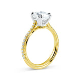 Tapered Pave Engagement Ring in Yellow Gold