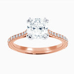 Tapered Pave Solitaire Engagement Ring