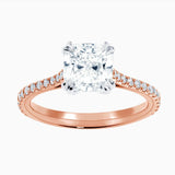 Tapered Pave Solitaire Engagement Ring