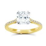 Yellow Gold Tapered Pave Engagement Ring