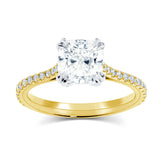 Yellow Gold Tapered Pave Engagement Ring