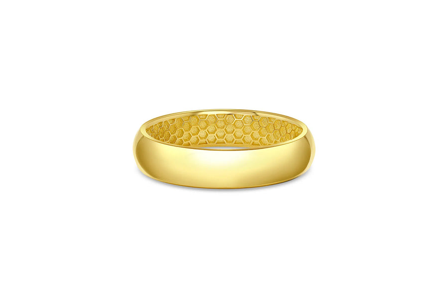 Men's Half Round Wedding Ring - Gold 5mm