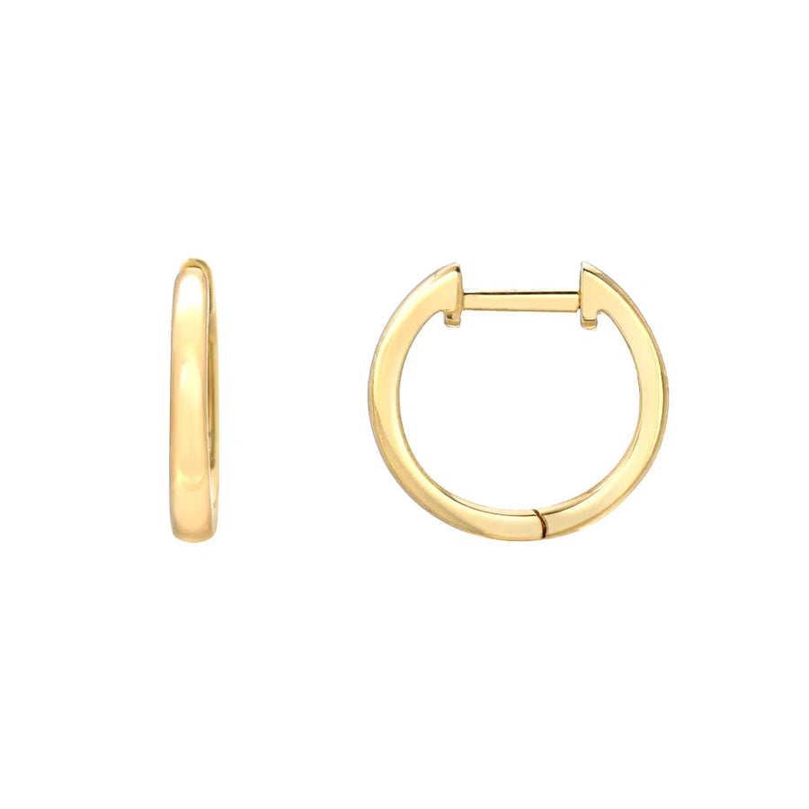 High Polish Yellow Gold Huggie Earrings | Honey Jewelry Co