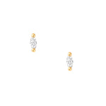 Micro Souli Marquise Diamond Post Earrings - Yellow Gold