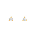 Micro Souli Round Diamond Post Earrings - Yellow Gold
