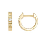 Extra Petite Diamond DNA Huggie Earrings - Yellow Gold