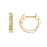 Extra Petite Diamond DNA Huggie Earrings - Yellow Gold
