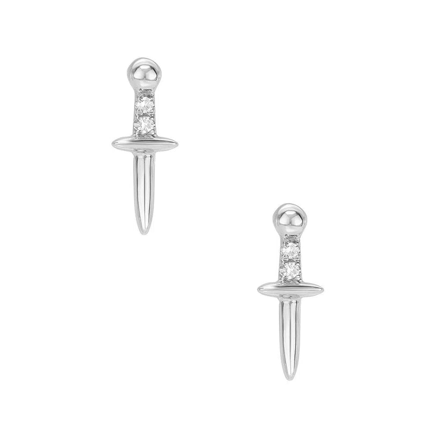 Dagger Earrings with Pave Diamonds