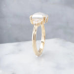 2.21ct Salt & Pepper Emerald cut engagement ring-Honey Jewelry Co-Honey Jewelry Co