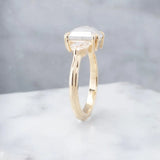 2.21ct Salt & Pepper Emerald cut engagement ring-Honey Jewelry Co-Honey Jewelry Co