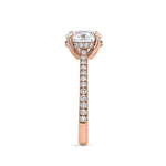 Pave Diamond Cathedral Set Engagement Ring