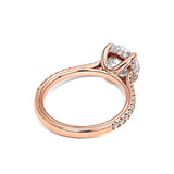 Rose Gold Pave Cathedral Engagement Ring in Rose Gold