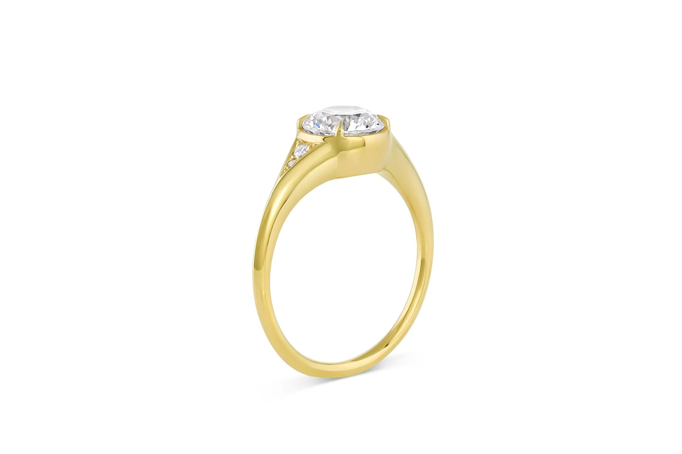 Alyssa | Diamond Accent Solitaire Engagement Ring-Honey Jewelry Co-Honey Jewelry Co