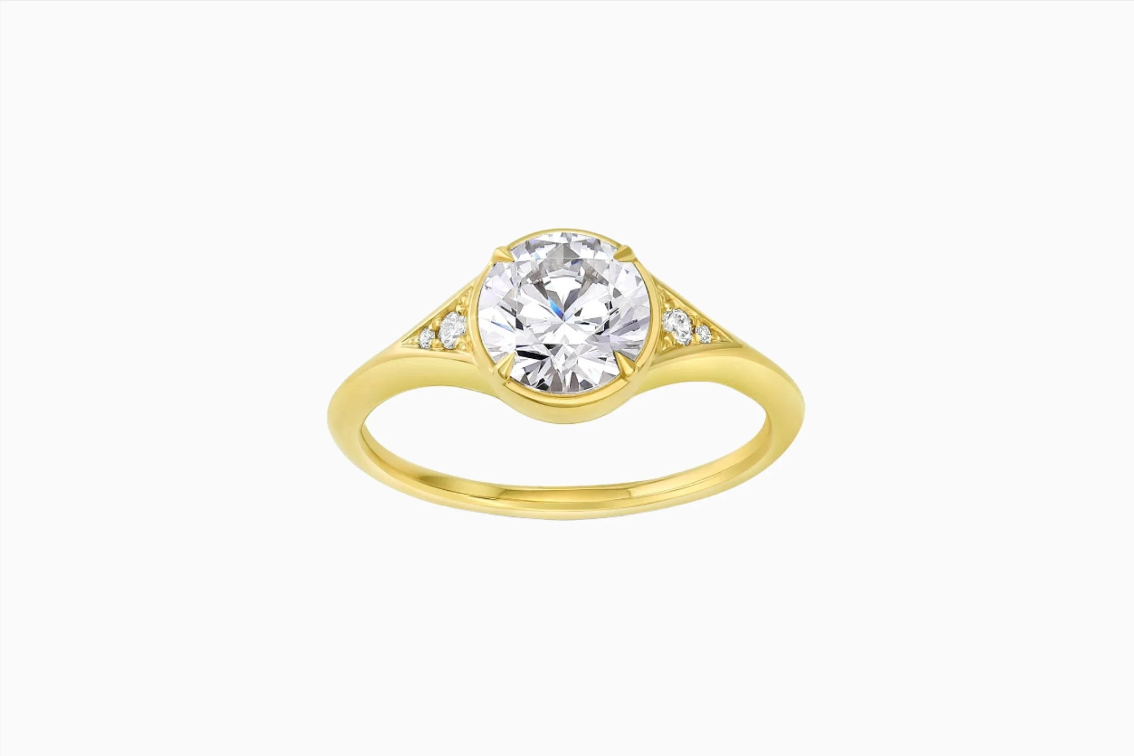 Alyssa | Diamond Accent Solitaire Engagement Ring-Honey Jewelry Co-Honey Jewelry Co